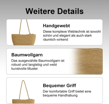 Hänge-Organizer aus Baumwollseil, Grasgelb