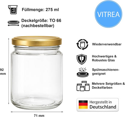 Einmachgläser-Set mit Schraubdeckel (12x 275 ml), 275 ml 12
