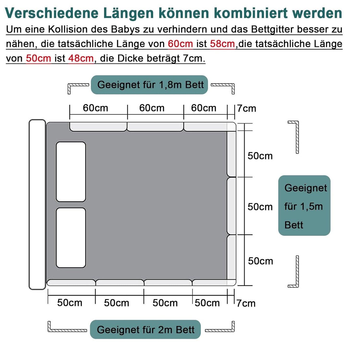 Rausfallschutz, Leinengrau 0.6m
