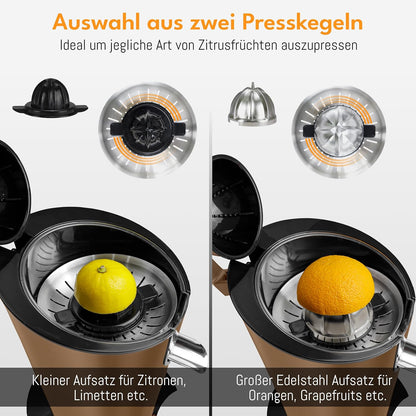Orangensaftpresse, Kupfer - 600w - Inkl. Hebelarm