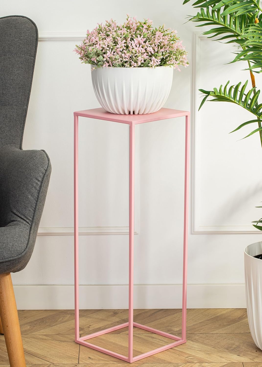 Blumenständer im Loft-Stil, 70 cm hoch, 70 cm, Rosa