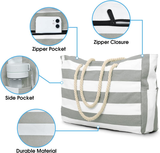 Wasserdichte Strandtasche mit Reissverschluss