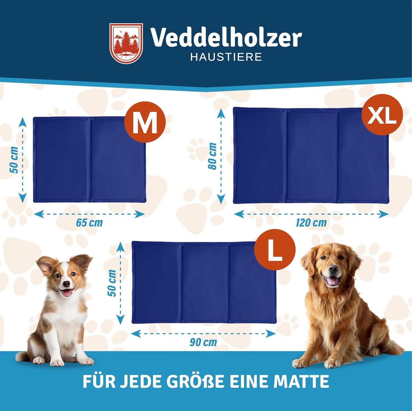 Selbstkühlende Hundematte, extra dick, M 50 x 65 cm