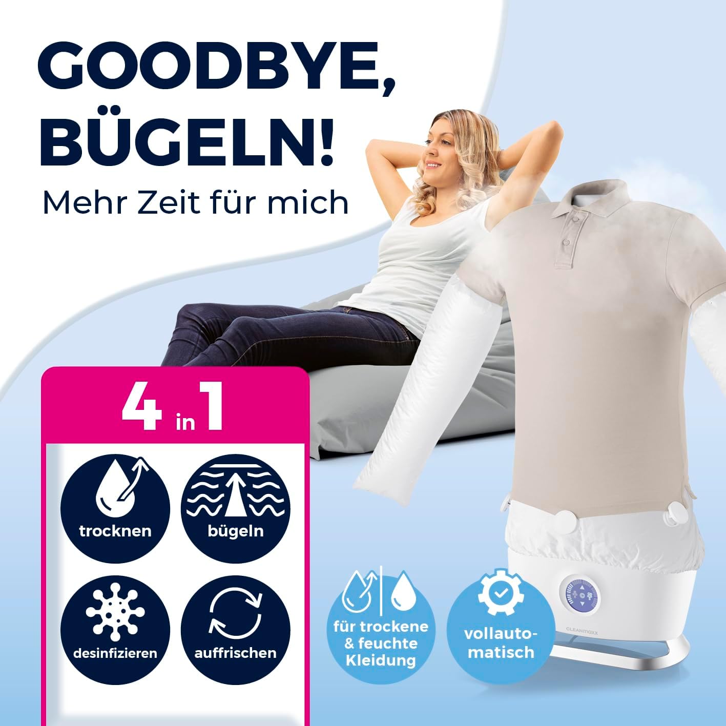 Automatischer Hemden- und Hosenbügler mit Dampffunktion, Hemdenbügler mit Hosenaufsatz
