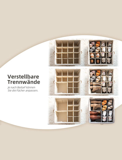 Grosser Schuh-Organizer, 64 × 43 × 32 cm Beige