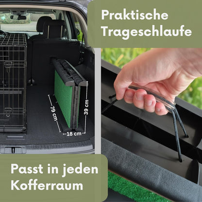Klappbare Hunderampe mit Kunstrasen