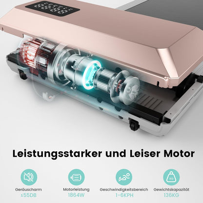 Walking Pad mit App-Steuerung und KI-Begleitung, 80cm / Gold