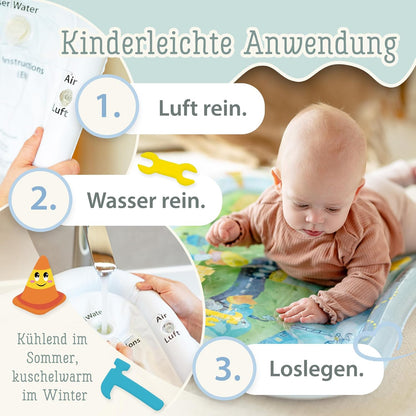 TummyTime Wassermatte Baustelle XXL, Baustelle (himmelblau)
