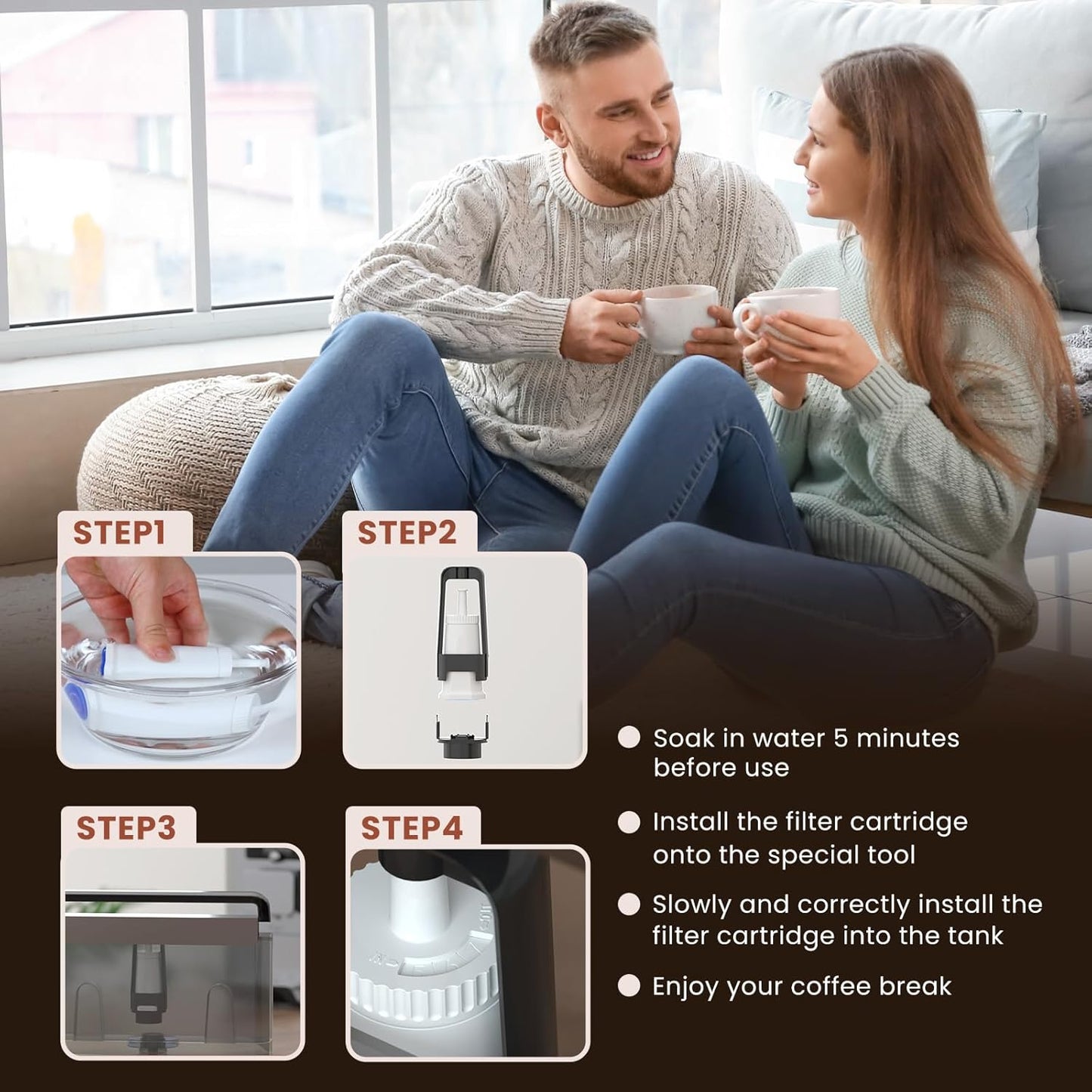 CMF011 Wasserfilter für Sage Barista, 4 Stück (1er Pack)