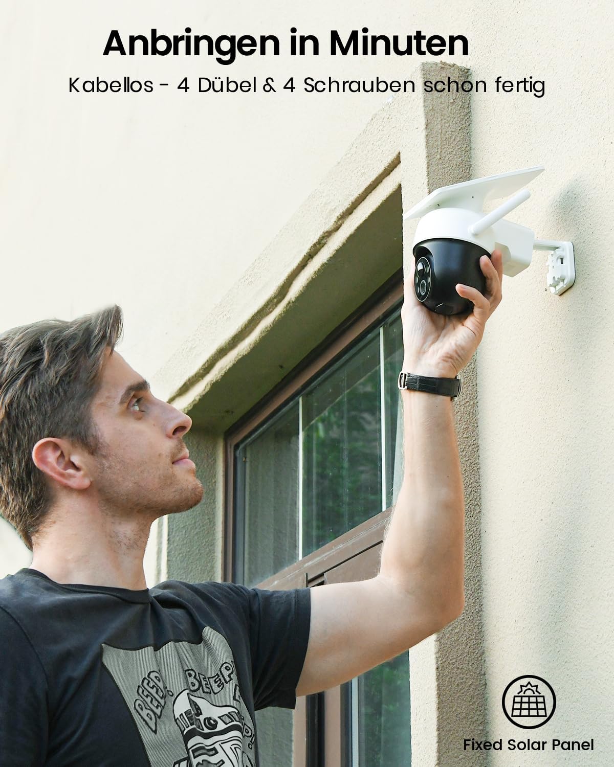 2K Solar-Überwachungskamera, 1 Solarkamera