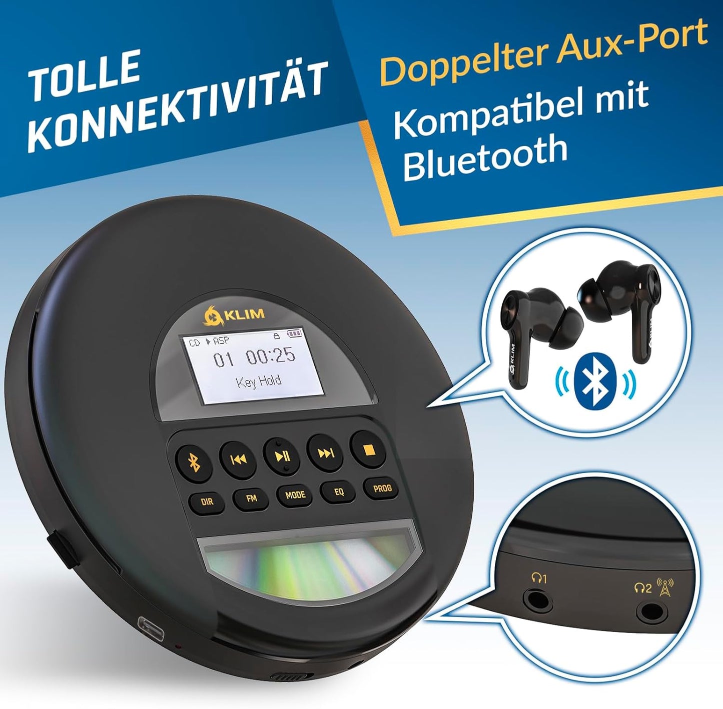 Nomad tragbarer CD-Player mit Bluetooth