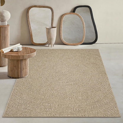 Wetterfester Outdoor-Teppich im Jute-Look (160 x 230 cm), 160 x 230 cm Natur-5