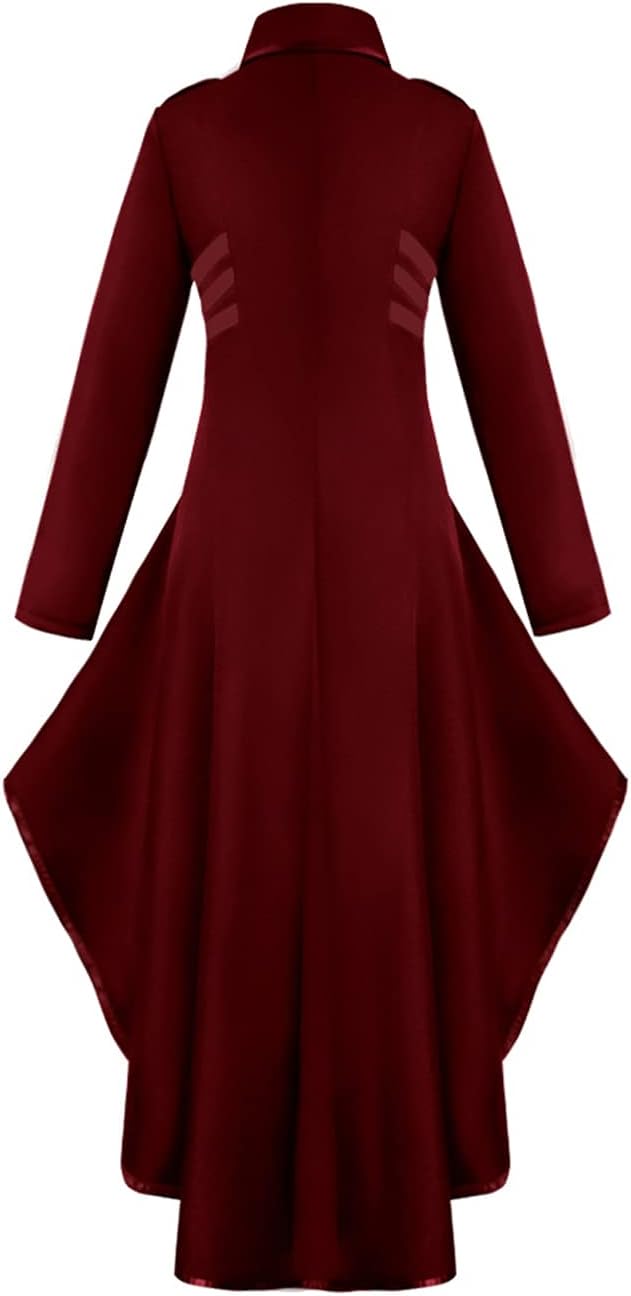 Steampunk Damen Frack Jacke, Rot M