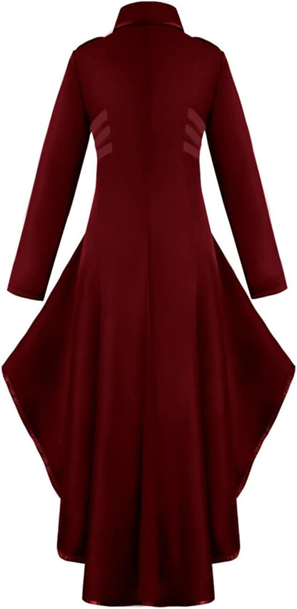 Steampunk Damen Frack Jacke, Rot M