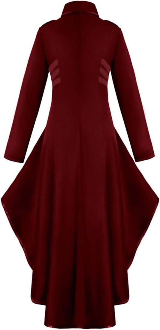 Steampunk Damen Frack Jacke, Rot M