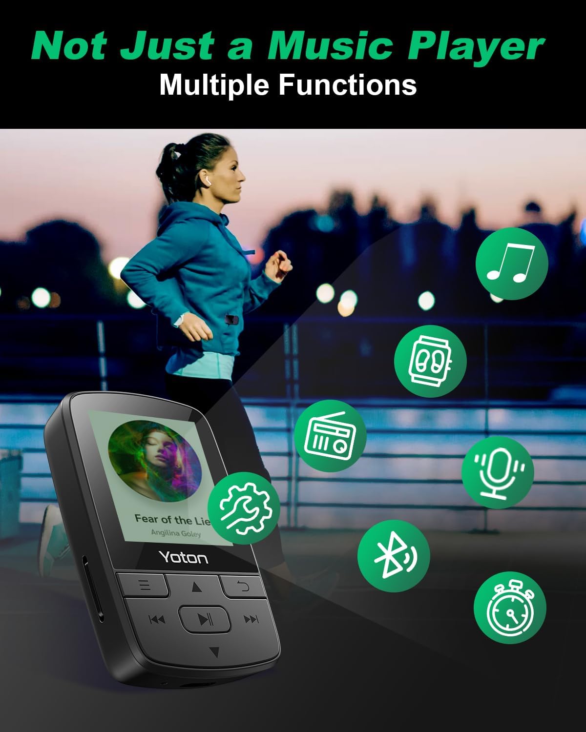 MP3-Player mit Clip, Schwarz