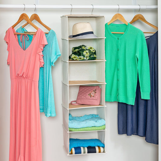 Hänge-Organizer mit 6 Fächern, Hanging Closet Organizer Bamboo