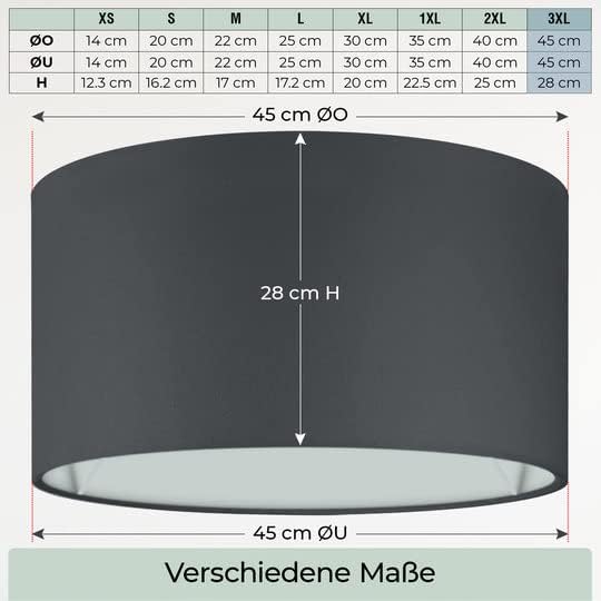 Lampenschirm, 45 cm, Schwarz Ø45cm | Höhe 28cm
