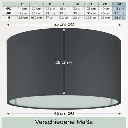 Lampenschirm, 45 cm, Schwarz Ø45cm | Höhe 28cm