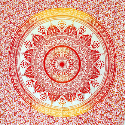 Strandtuch XXL Sandfrei mit Mandala-Motiv, Gelb 210 x 230 cm