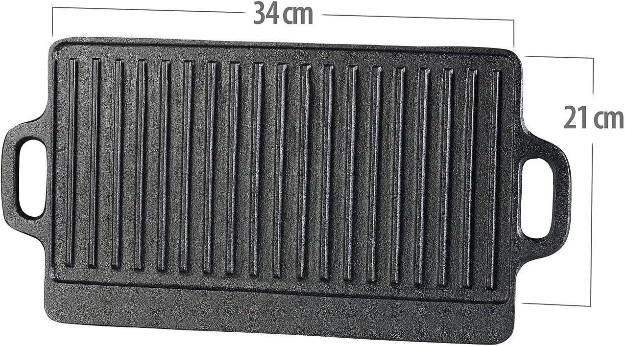 Gusseiserne Wende-Grillplatte, 1er 40 x 20,5 cm