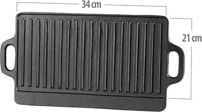 Gusseiserne Wende-Grillplatte, 1er 40 x 20,5 cm