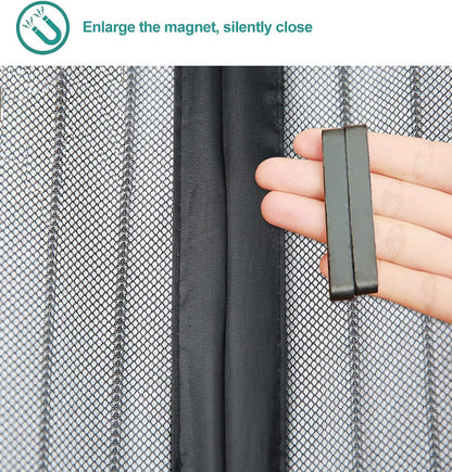 Magnetischer Insektenschutz für Türen 75x195 cm, 75 x 195 cm Schwarz