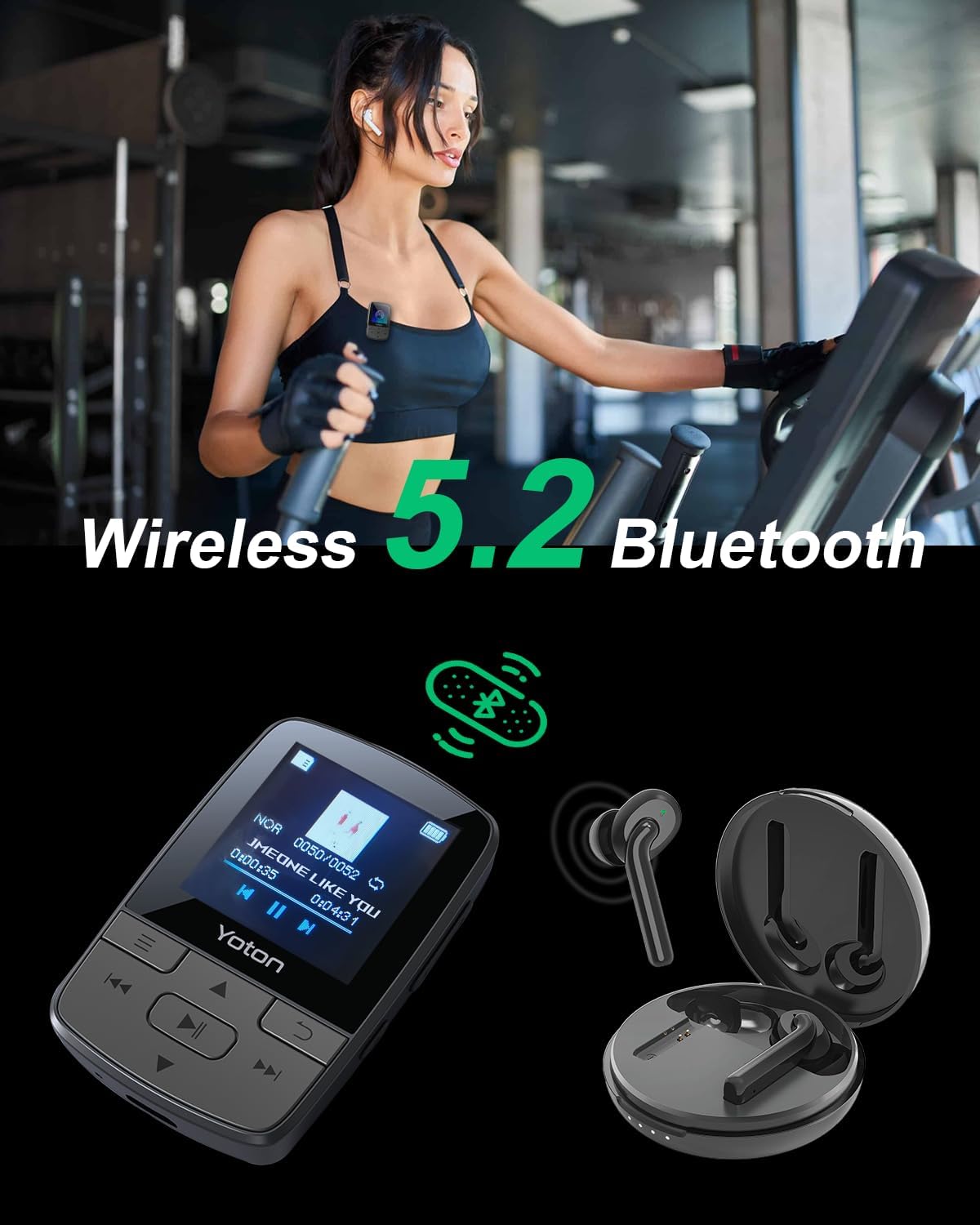 MP3-Player mit Clip, Schwarz