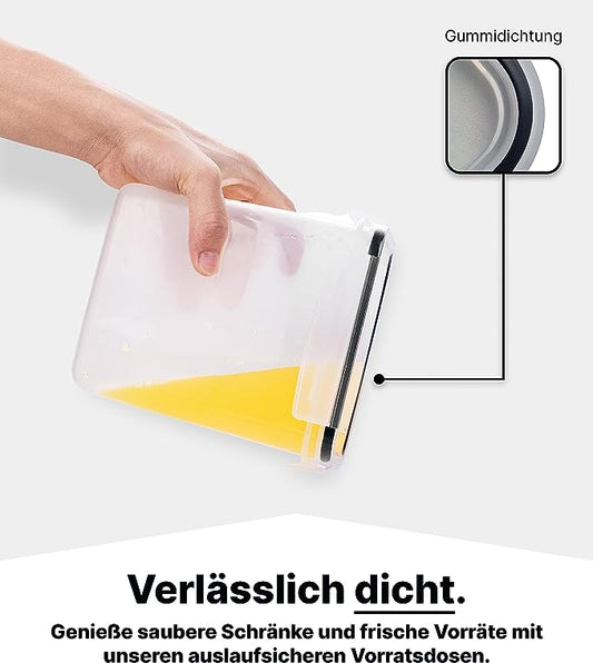 Vorratsdosen-Set mit Deckel, 24 Set Schwarz, 3 Grössen