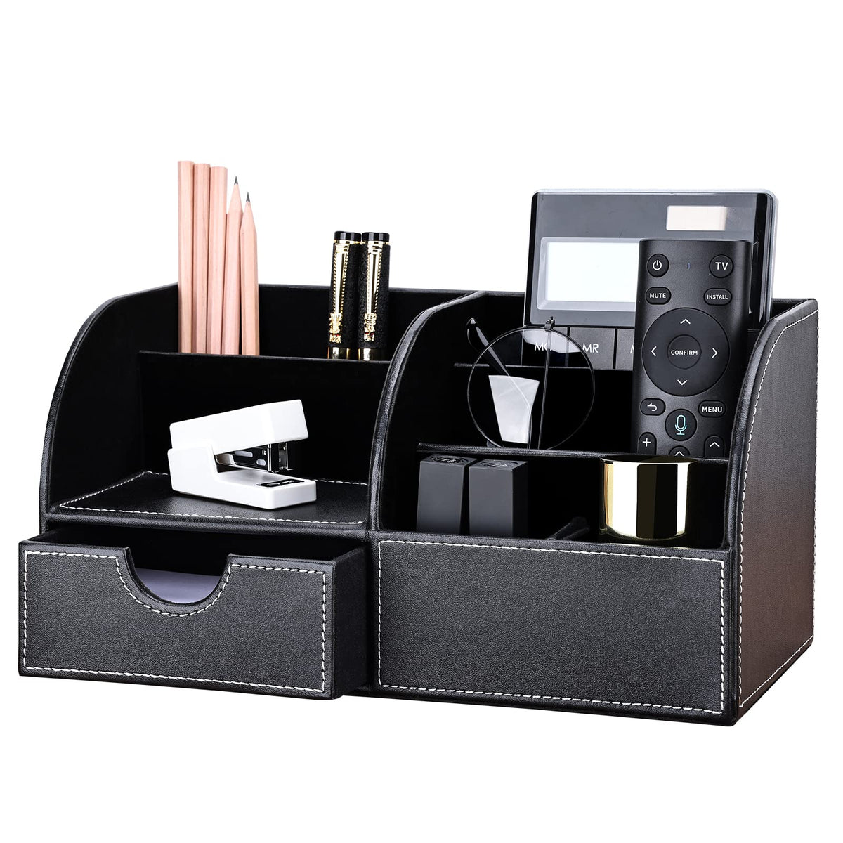 Schreibtisch Organizer mit 7 Fächern, Schwarz