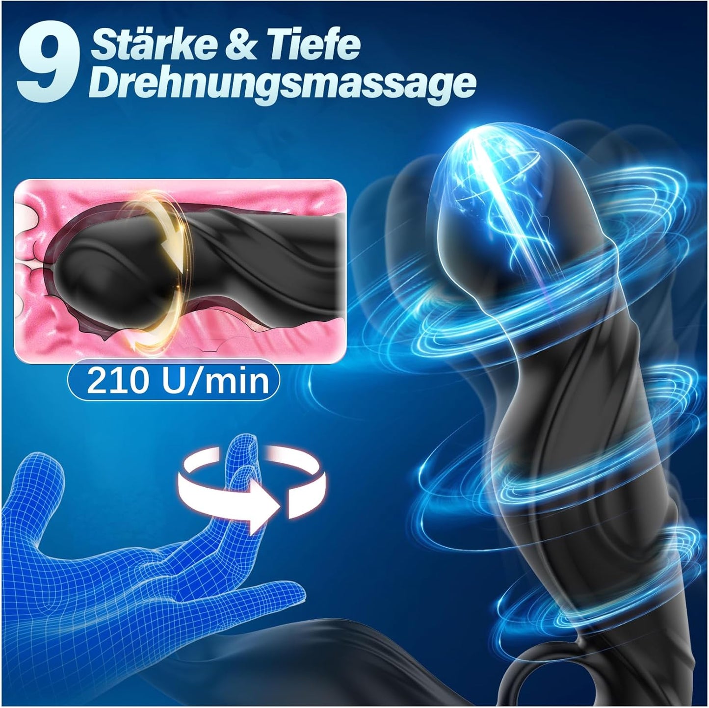 Prostata-Stimulator mit 360° Dehnung & 9 Vibrationsmodi