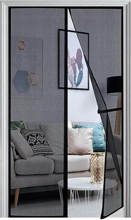 Magnetisches Fliegengitter für Balkontür (65x200cm), 65x200cm Schwarz
