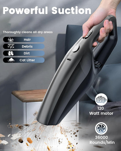 SM01 Akku-Handstaubsauger mit HEPA-Filter, Black Silver