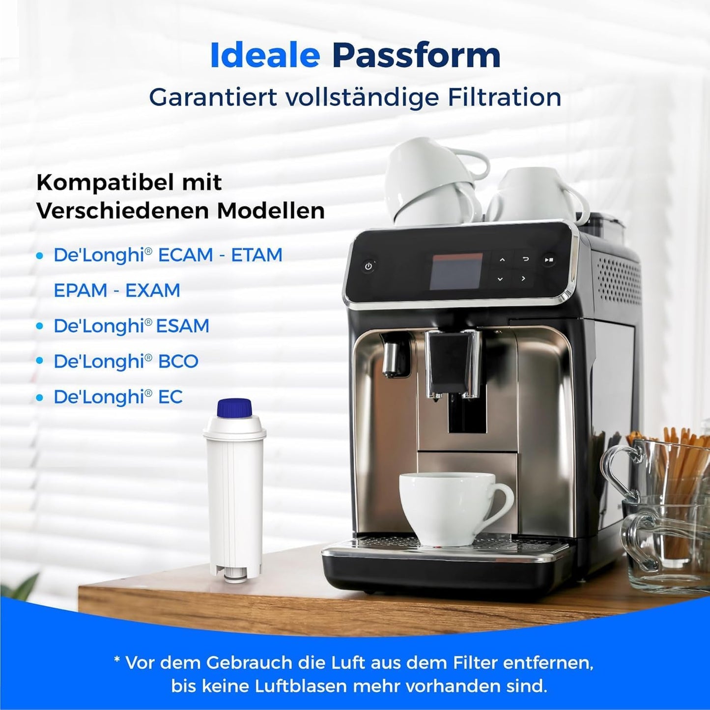 12er-Set Filterkartuschen für De'Longhi Kaffeeautomaten, Basic 12 Stück (1er Pack)