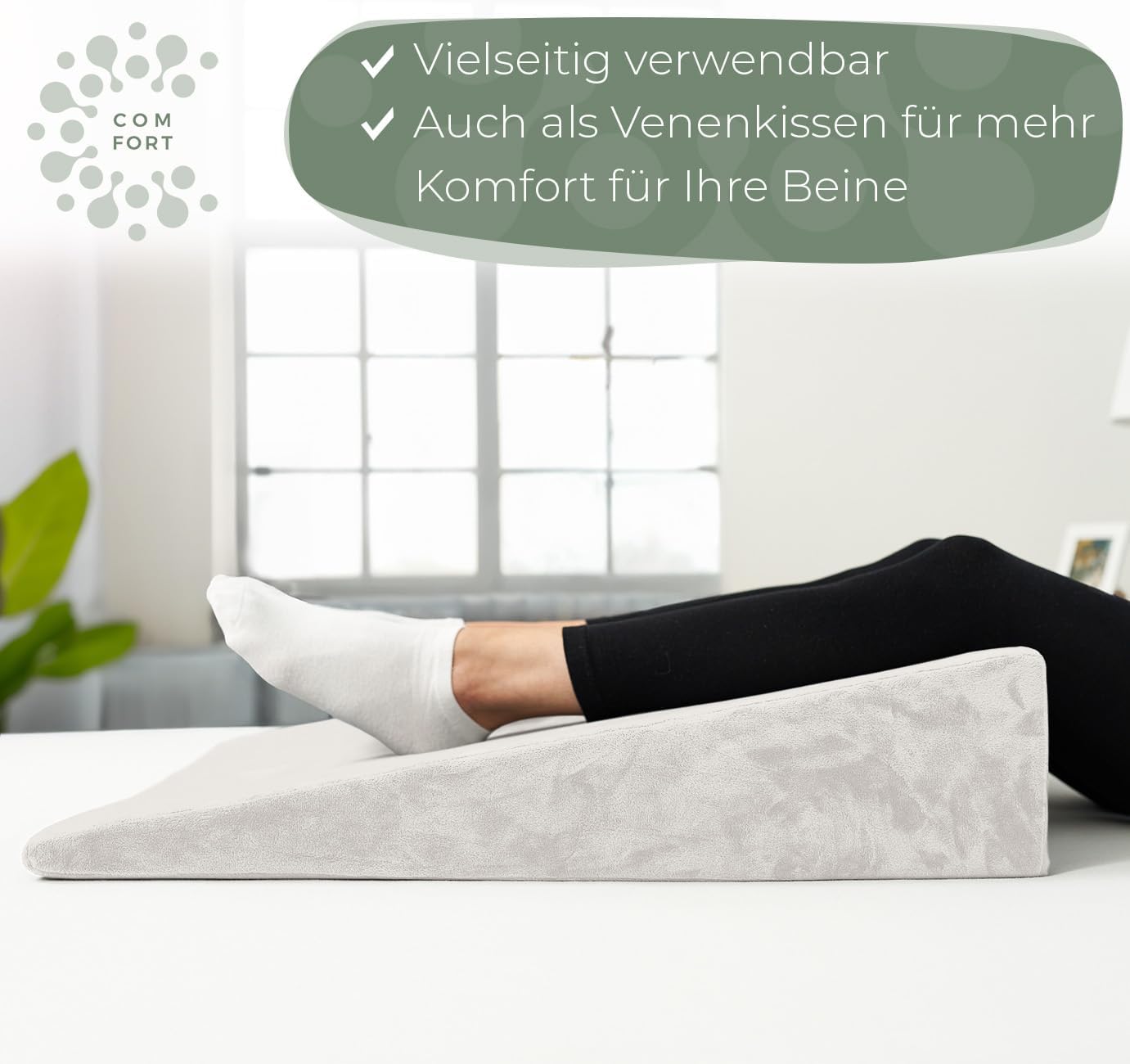 Keilkissen für Bett und Couch, Weiß 65 cm