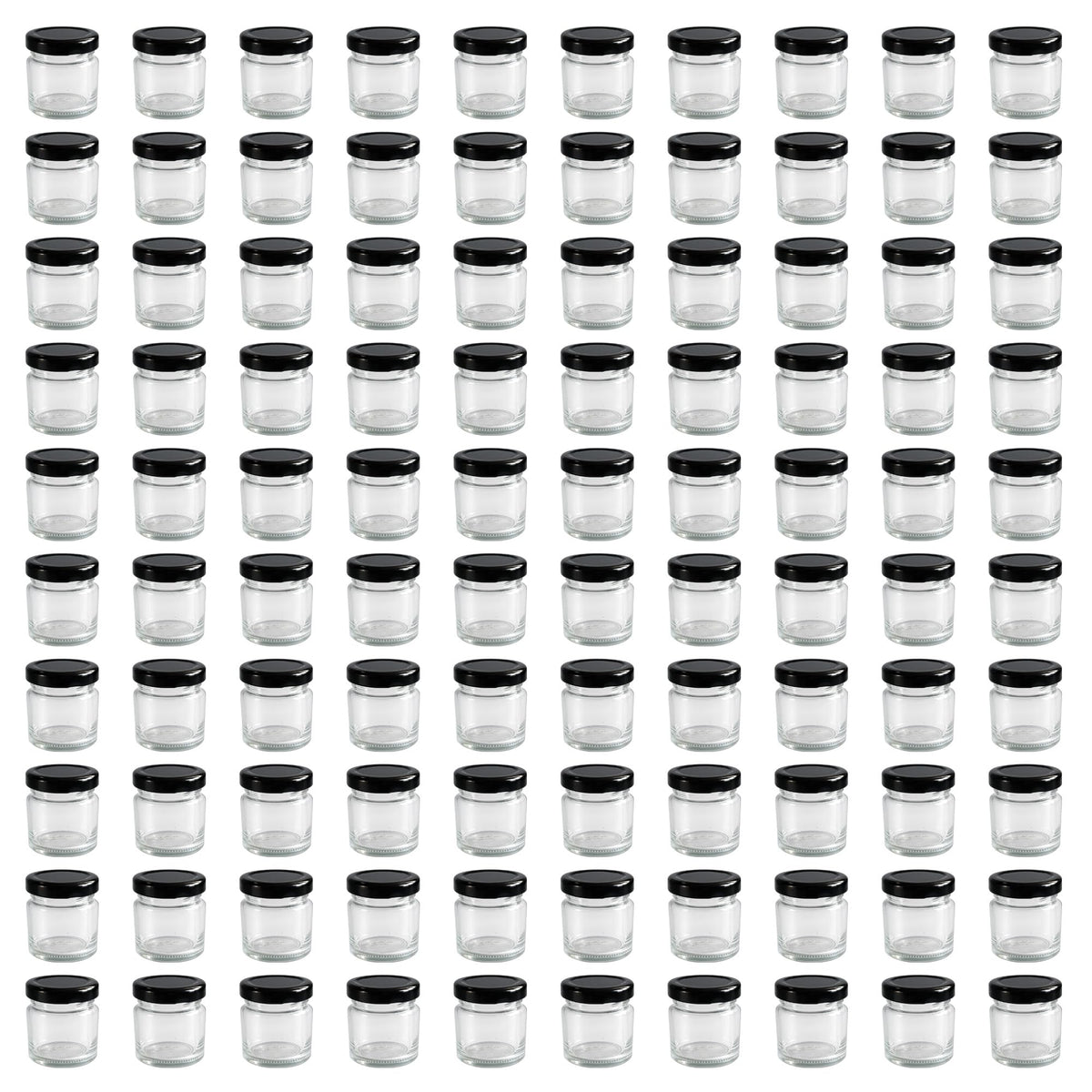 Mini Marmeladengläser-Set, Schwarz 37 ml 100