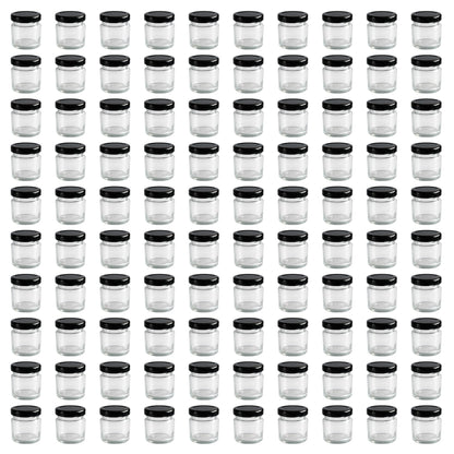 Mini Marmeladengläser-Set, Schwarz 37 ml 100