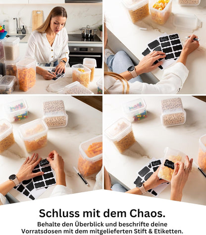 Vorratsdosen-Set mit Deckel, 24 Set Weiss