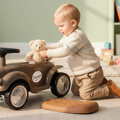 Rutschauto Retro Classic mit Hupe, Braun