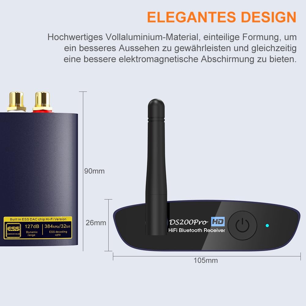 HiFi Bluetooth Musikempfänger DS200Pro mit LDAC und aptX HD, Blau