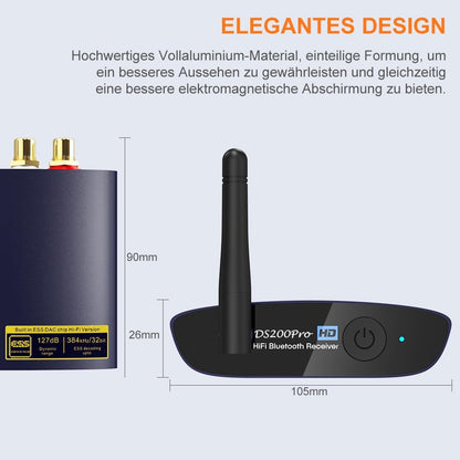 HiFi Bluetooth Musikempfänger DS200Pro mit LDAC und aptX HD, Blau