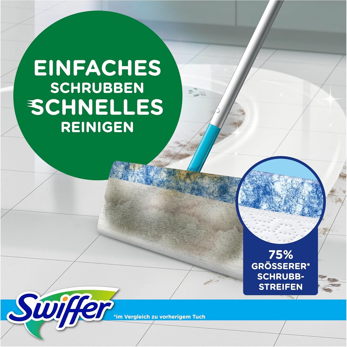 Bodenwischer Dry & Wet Starter-Set, Stab + 16 Dry + 8 Wet