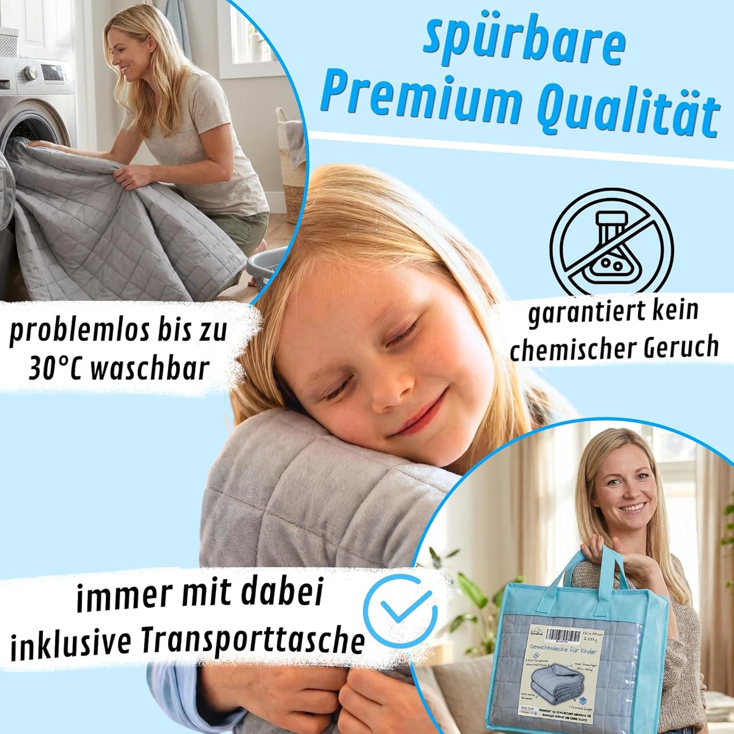 Gewichtsdecke für Kinder (100x135cm, 2,5kg), 100 x 135cm, 2.5kg