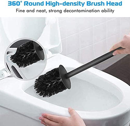 Toilettenbürste mit Wandhalterung, Schwarz