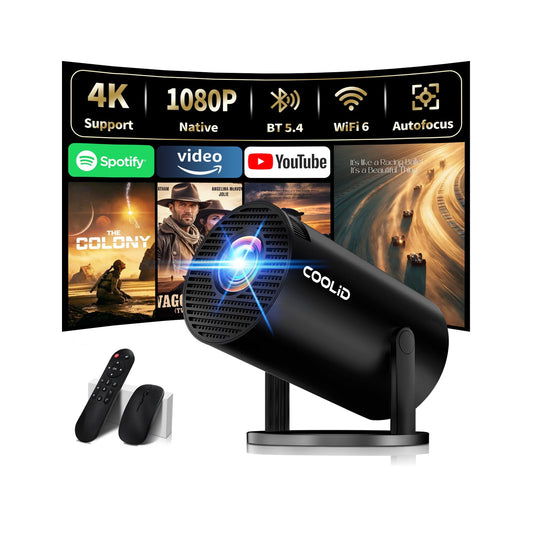 Mini Beamer mit 4K-Unterstützung und 5G WiFi 6, Black-X