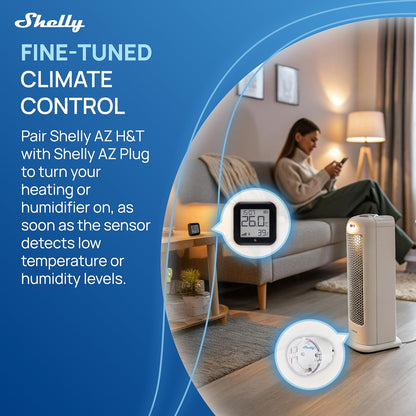 AZ H&T Gen3 WLAN Smart Temperatur- und Feuchtigkeitssensor, Schwarz