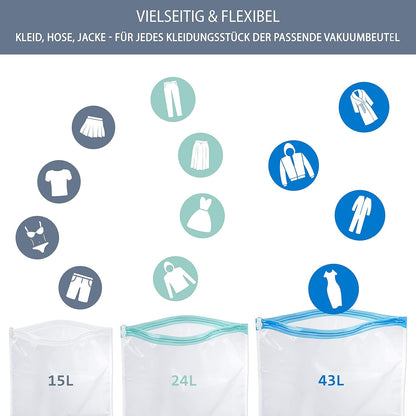 Vakuumbeutel zum Rollen, Zum Rollen 10er Set (S, M und L)