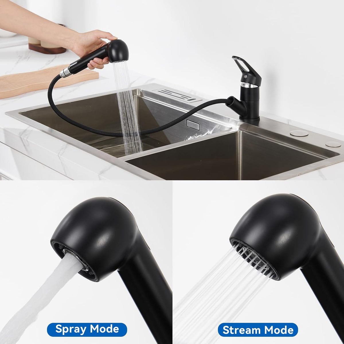 Spültischarmatur, Schwarz