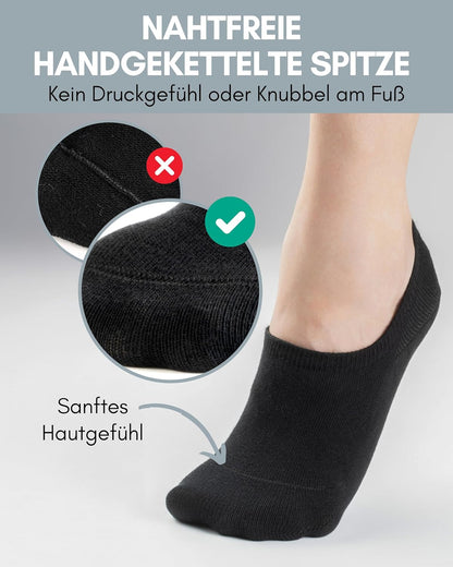 Füsslinge ohne Verrutschen und atmungsaktive, 39-42 10x Schwarz
