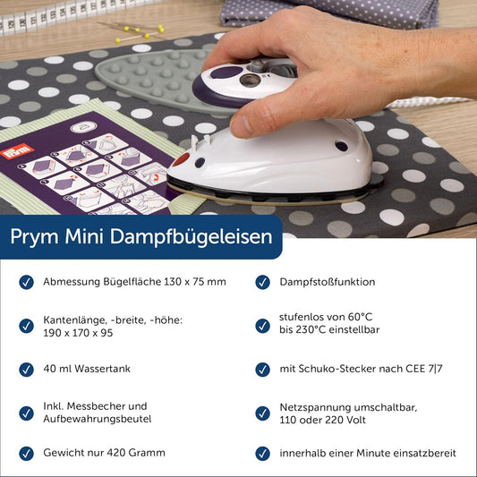 4-teiliges Bügelset mit Mini-Dampfbügeleisen, Türkis